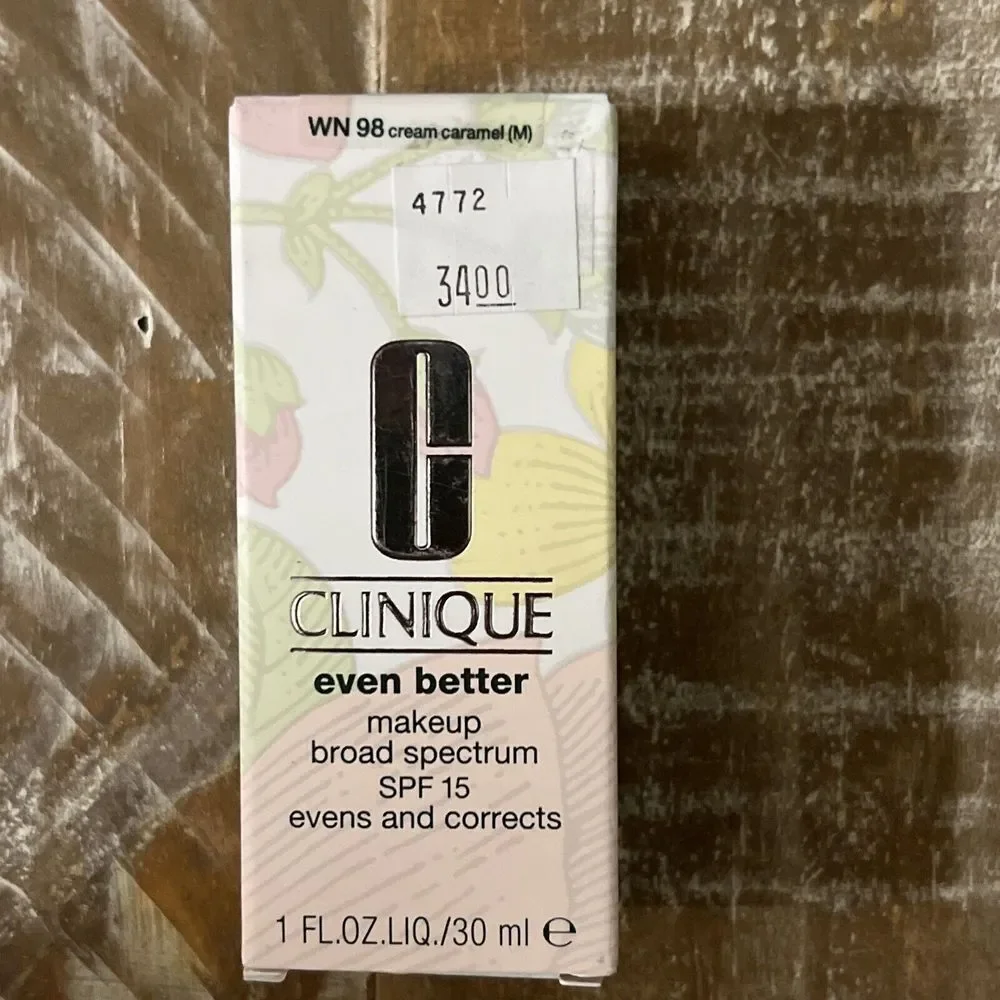 Clinique Even Better Makeup SPF15 Foundation WN 98 Cream Caramel 1oz NIB‎